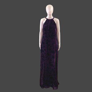 Lauren Ralph Lauren Floor Length Formal with Velvet Leafy Pattern
